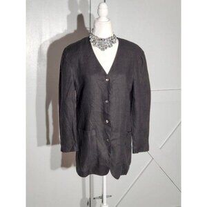 PER LUI PER LUI LINEN BLAZER COLOR BLACK LONG SLEEVE SIZE S